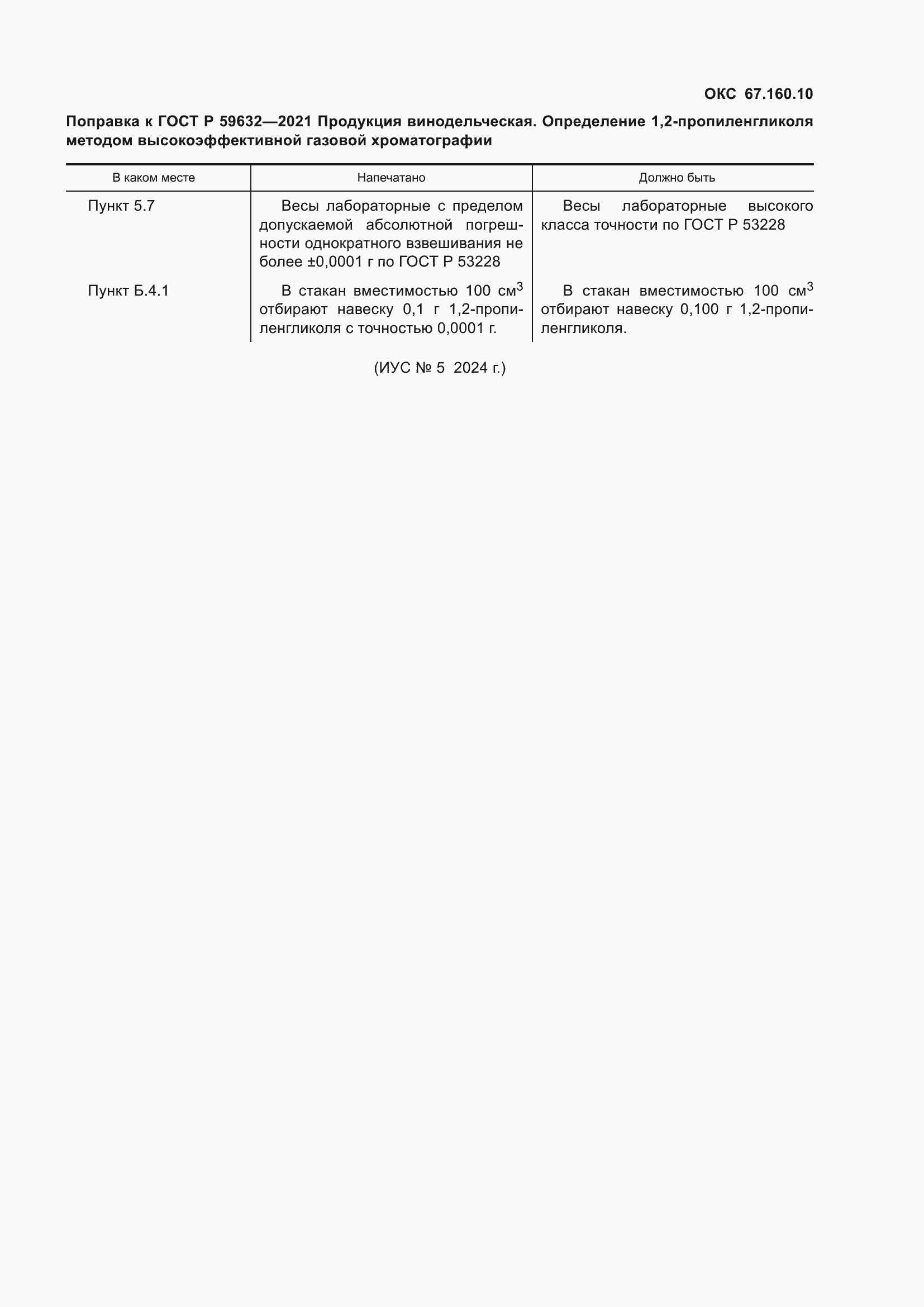 Поправка к ГОСТ Р 59632-2021