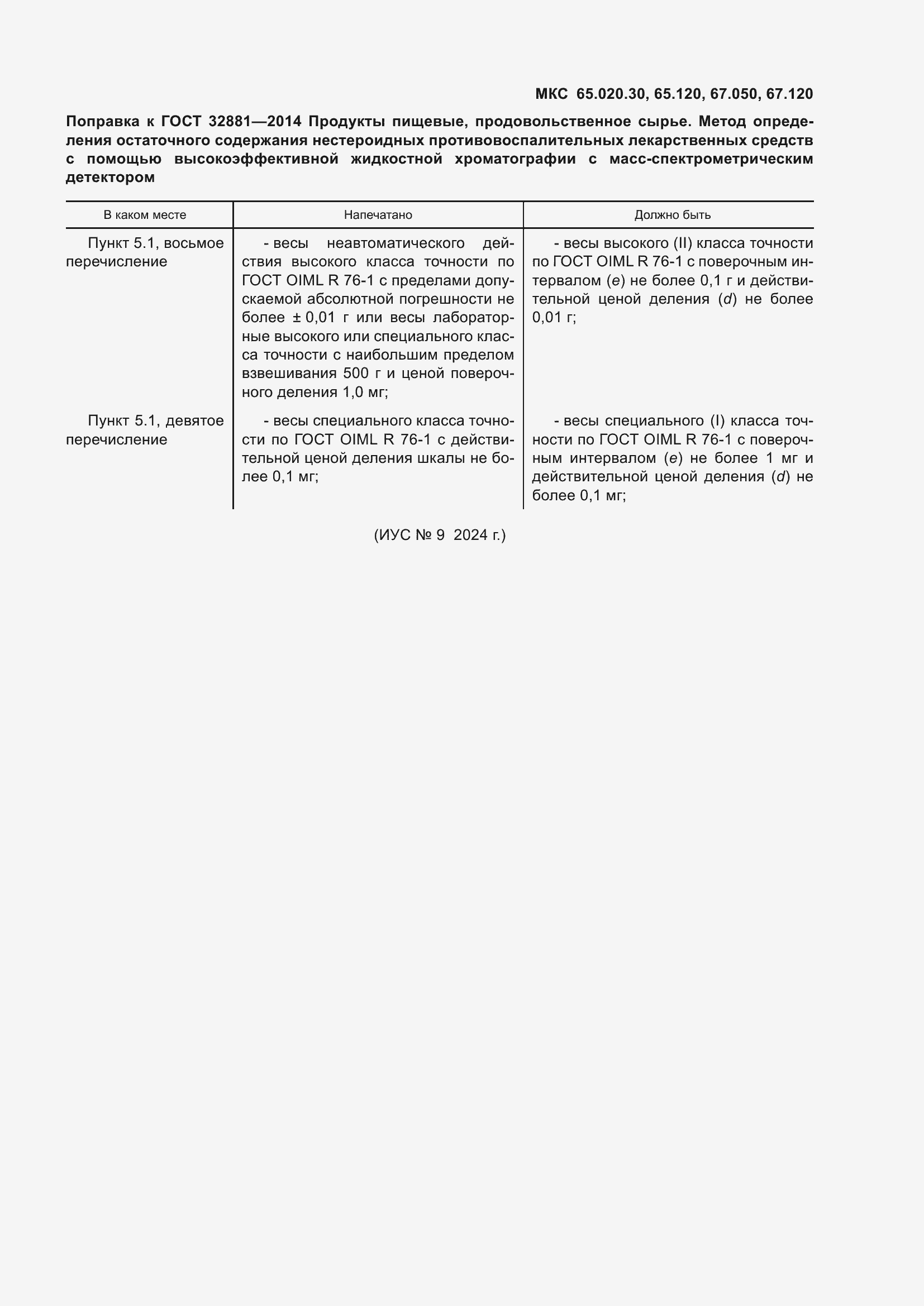 Поправка к ГОСТ 32881-2014