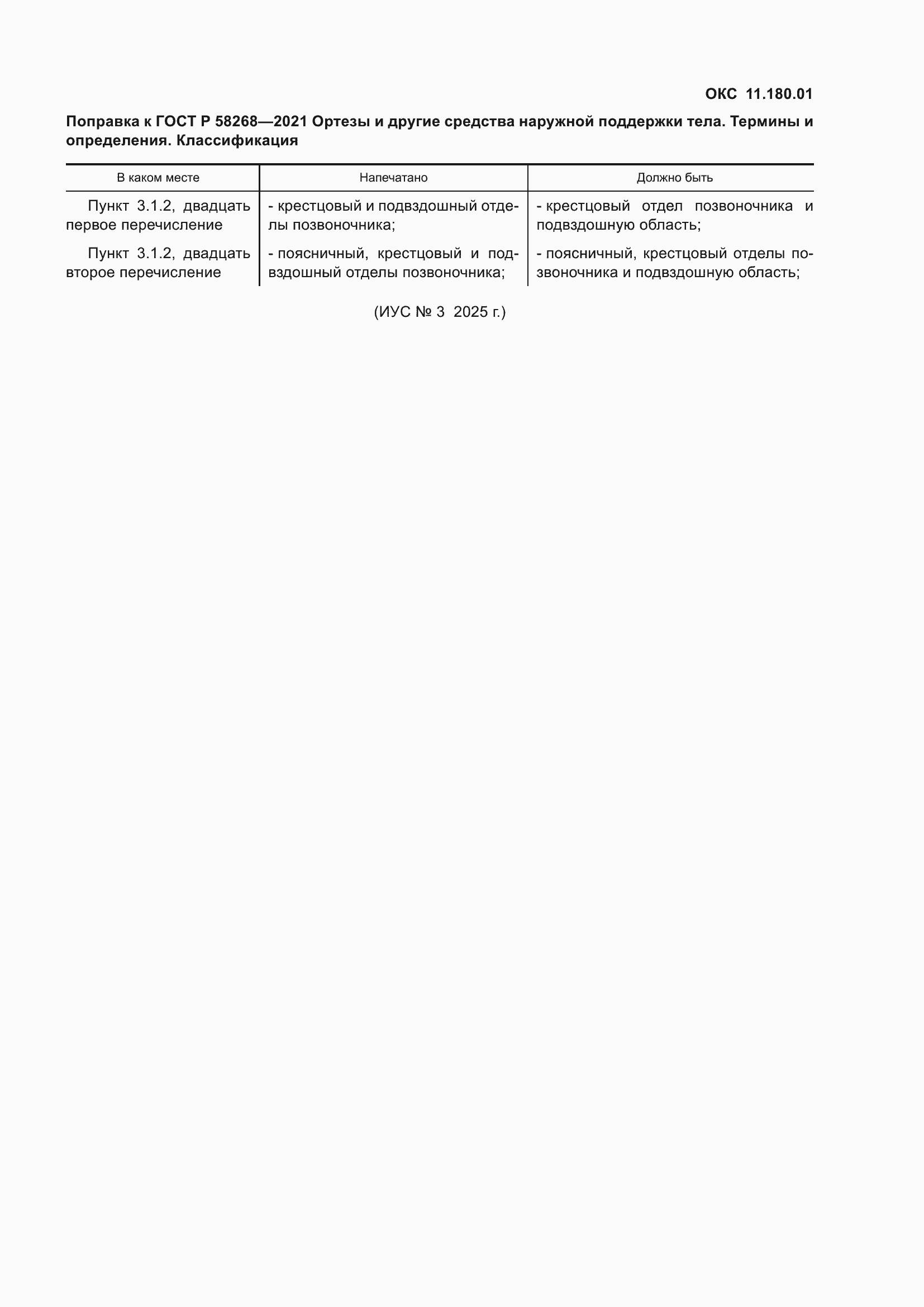 Поправка к ГОСТ Р 58268-2021