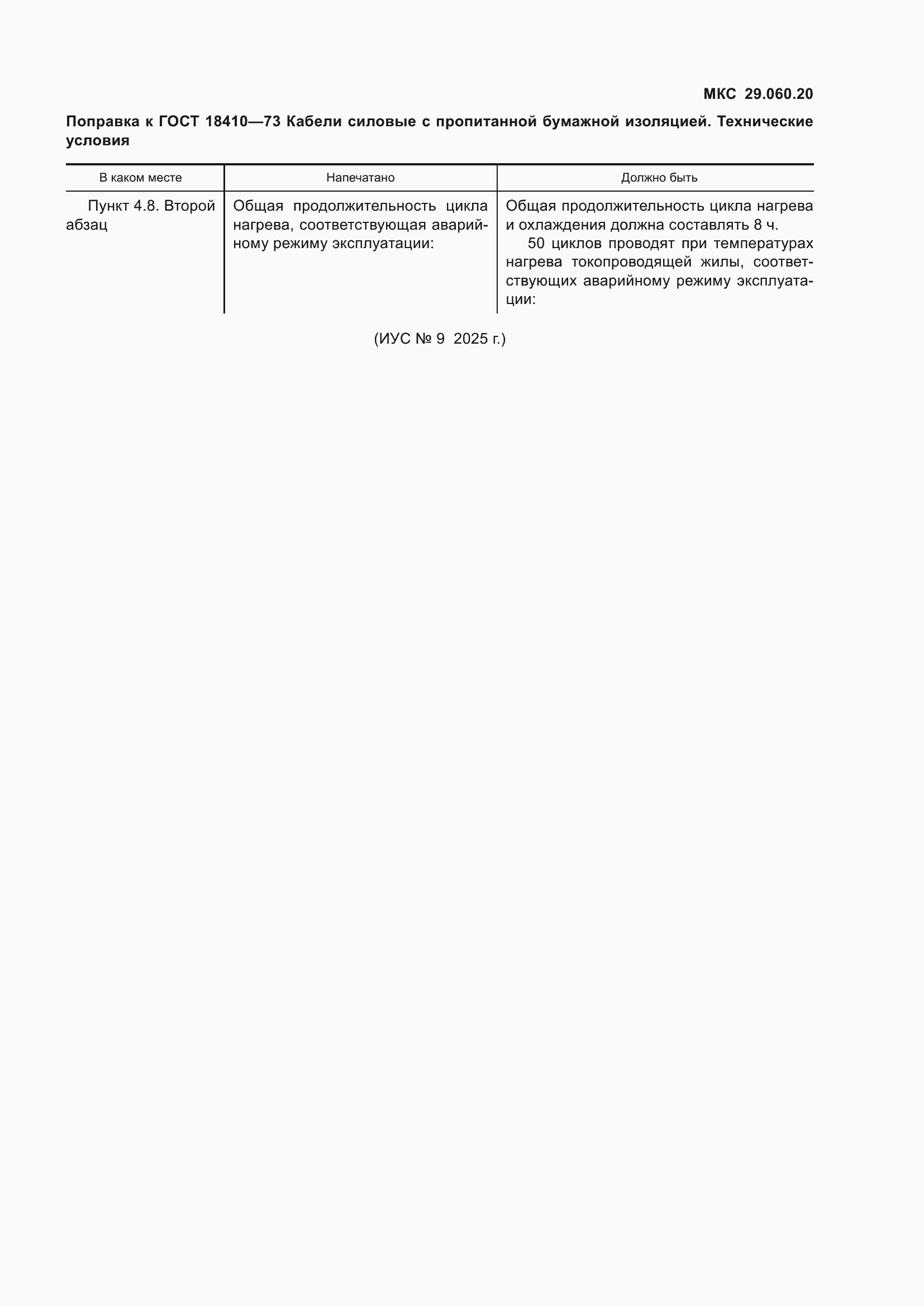 Поправка к ГОСТ 18410-73
