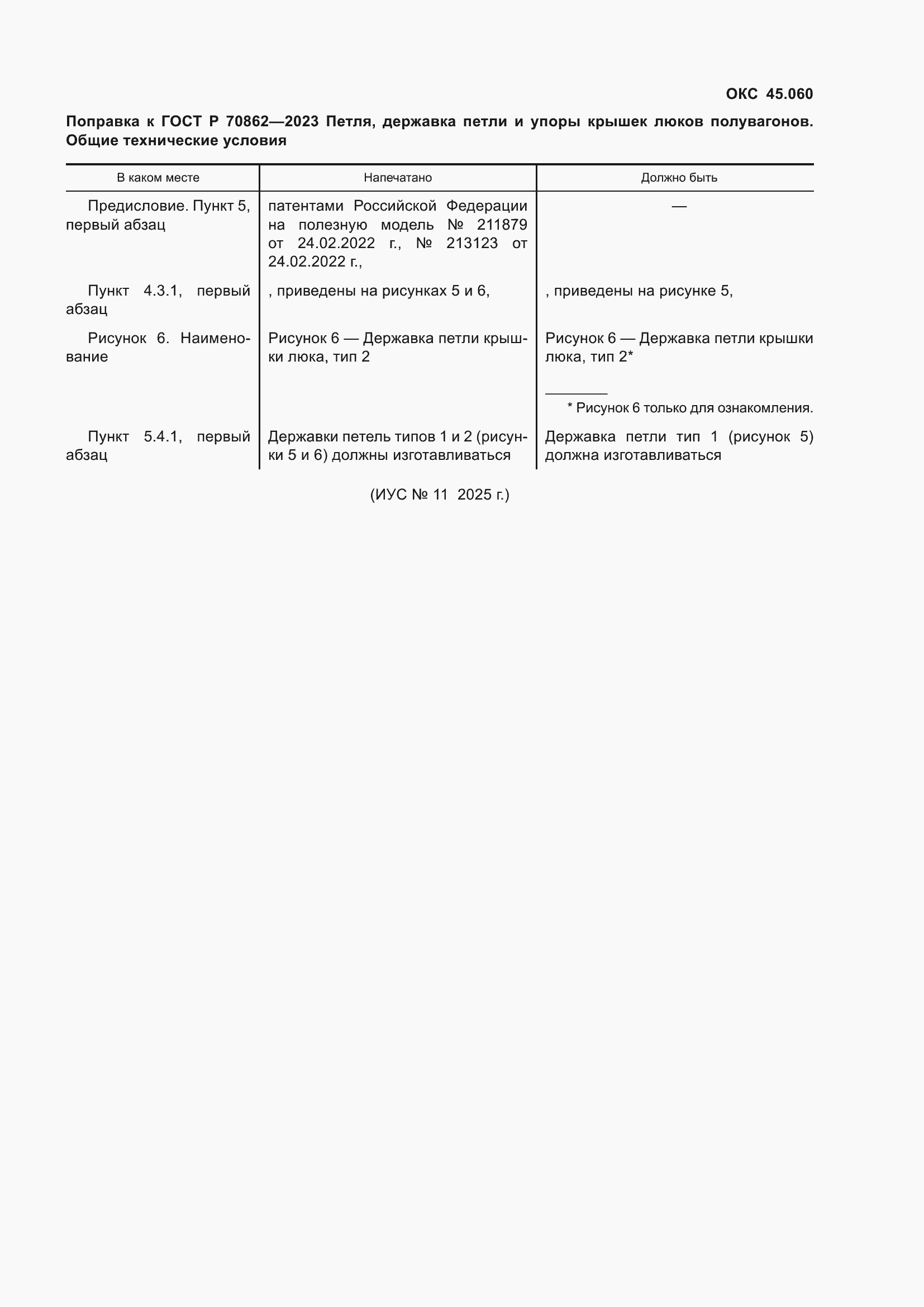 Поправка к ГОСТ Р 70862-2023